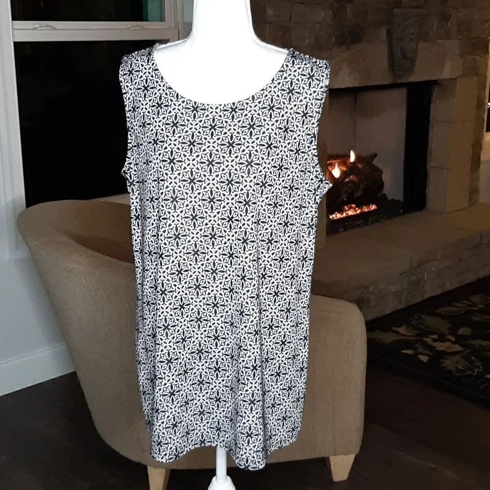 Talbots Black and Gray Tank Top Blouse